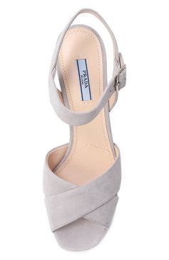 Замшевые босоножки PRADA, арт. 1XP90A-008-F0424-F-105, фото 4