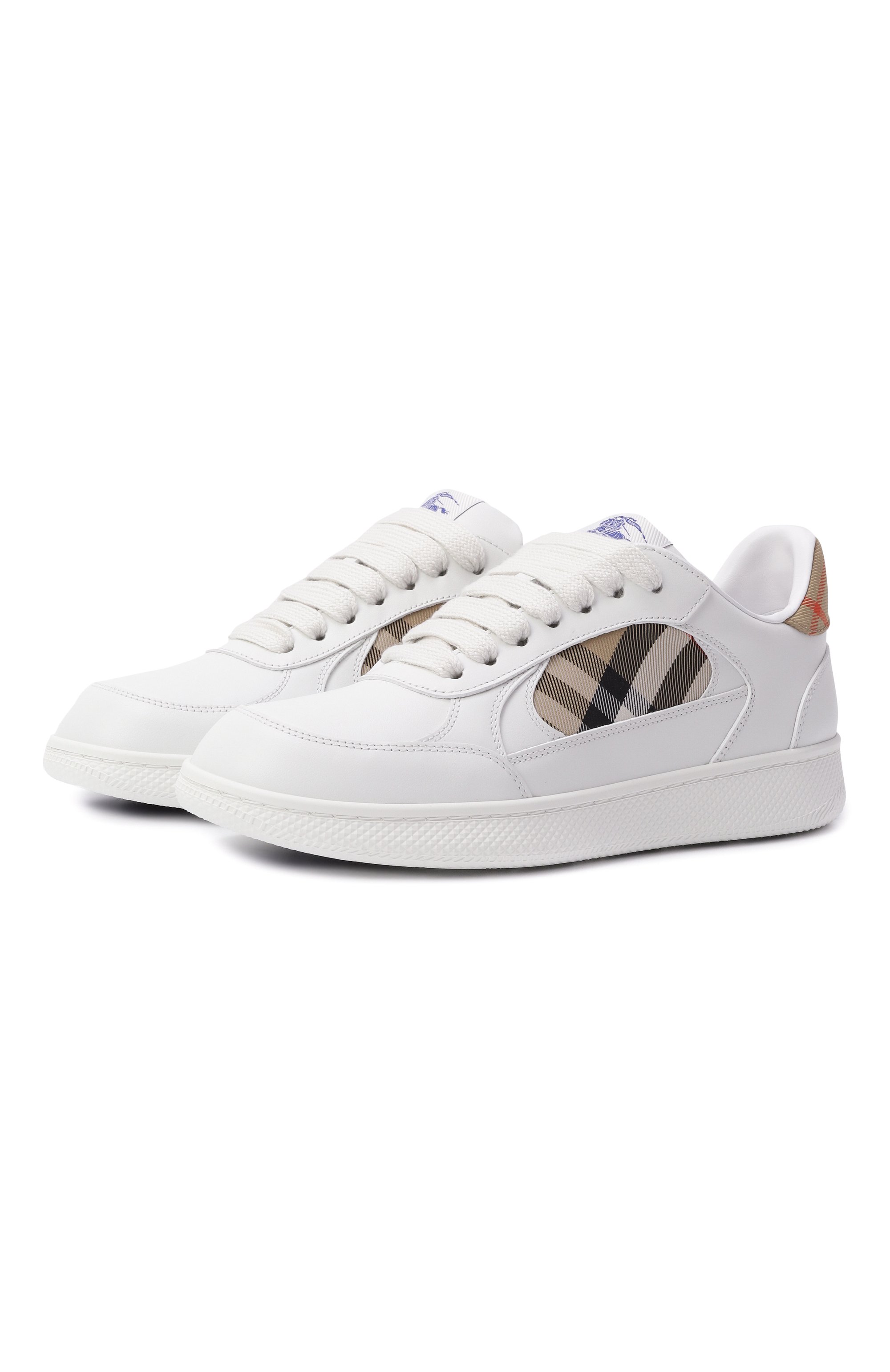 Комбинированные кеды terrace BURBERRY белого цвета по цене 72600 руб., арт. 8108654, фото 1 Комбинированные кеды terrace BURBERRY, арт. 8108654, фото 1