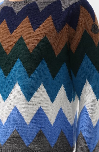 Шерстяной свитер с принтом MONCLER, арт. D2-091-90302-00-969A4, фото 5