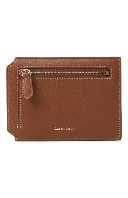 Мужской кожаный футляр для кредитных карт SANTONI коричневого цвета, арт. DFPGA2694F0-HSIW | Фото 1 (Материал: Натуральная кожа; Материал сплава: Проставлено; Нос: Не проставлено)