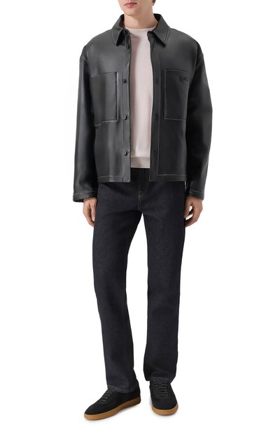 Кожаная куртка-рубашка KITON черного цвета по цене 599000 руб., арт. UGK119MK0280H01, фото 2 Кожаная куртка-рубашка KITON, арт. UGK119MK0280H01, фото 2