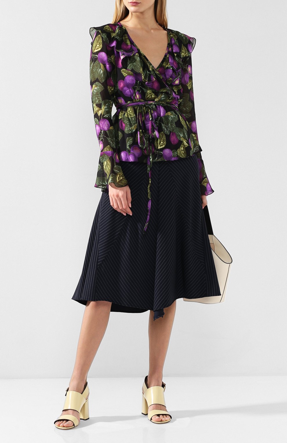 Блузка с принтом MARC JACOBS (THE) фиолетового цвета по цене 36550 руб., арт. M4007802, фото 2 Блузка с принтом MARC JACOBS (THE), арт. M4007802, фото 2