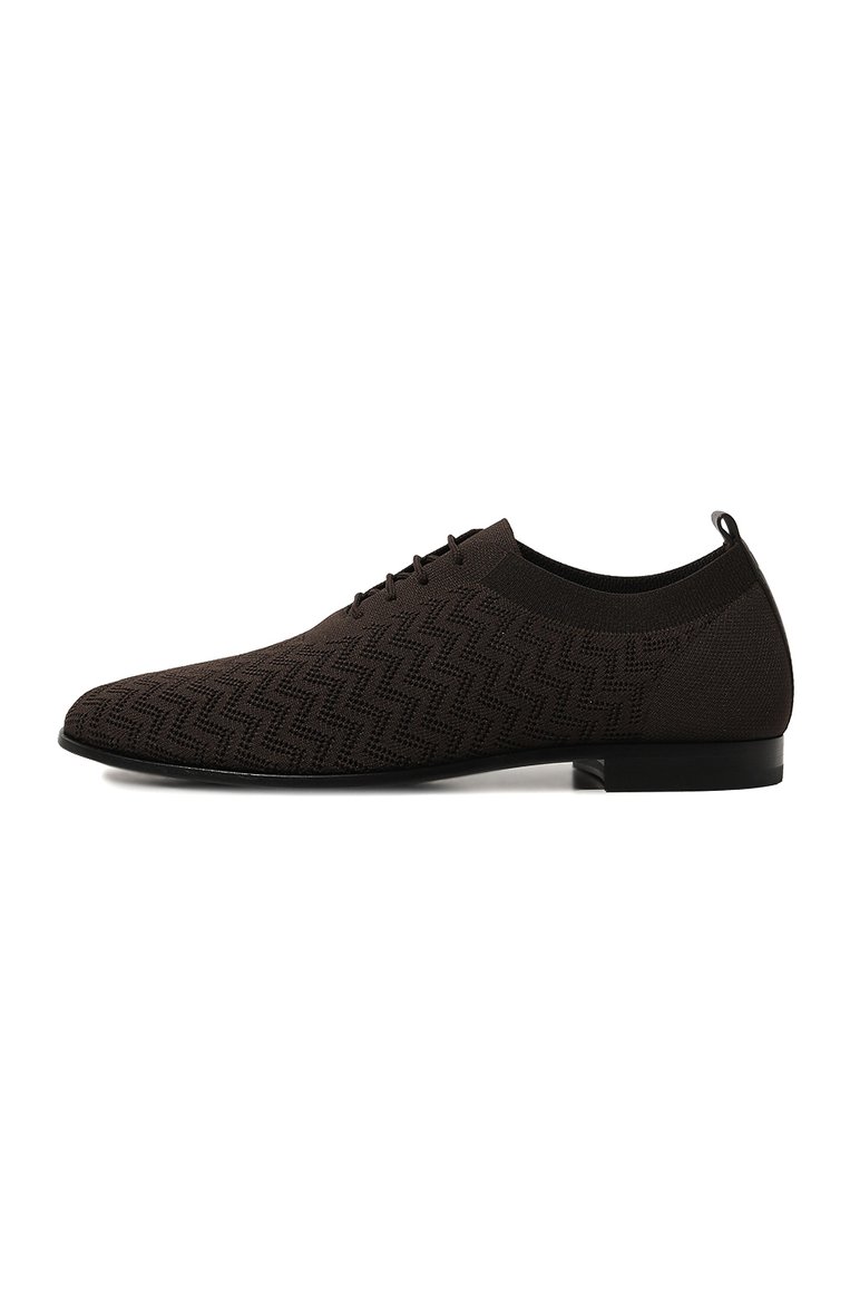 Мужские текстильные оксфорды GIORGIO ARMANI коричневого цвета, арт. X2C710/XR089 | Фото 4 (Материал внешний: Текстиль; Нос: Не проставлено; Материал внутренний: Текстиль; Стили: Классический)