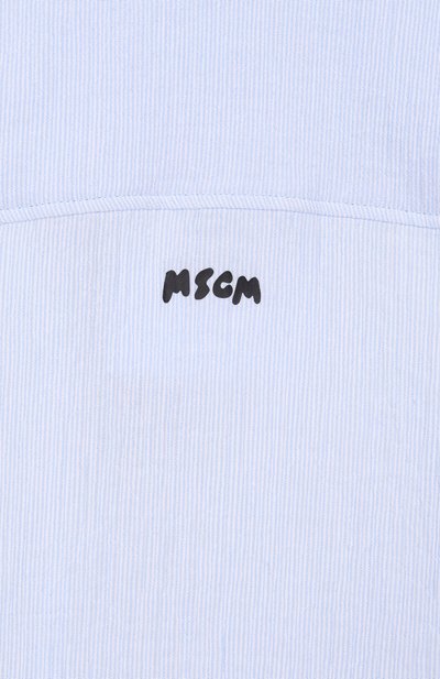 Хлопковая рубашка MSGM KIDS голубого цвета по цене 16700 руб., арт. S6MSJBCS198, фото 3 Хлопковая рубашка MSGM KIDS, арт. S6MSJBCS198, фото 3