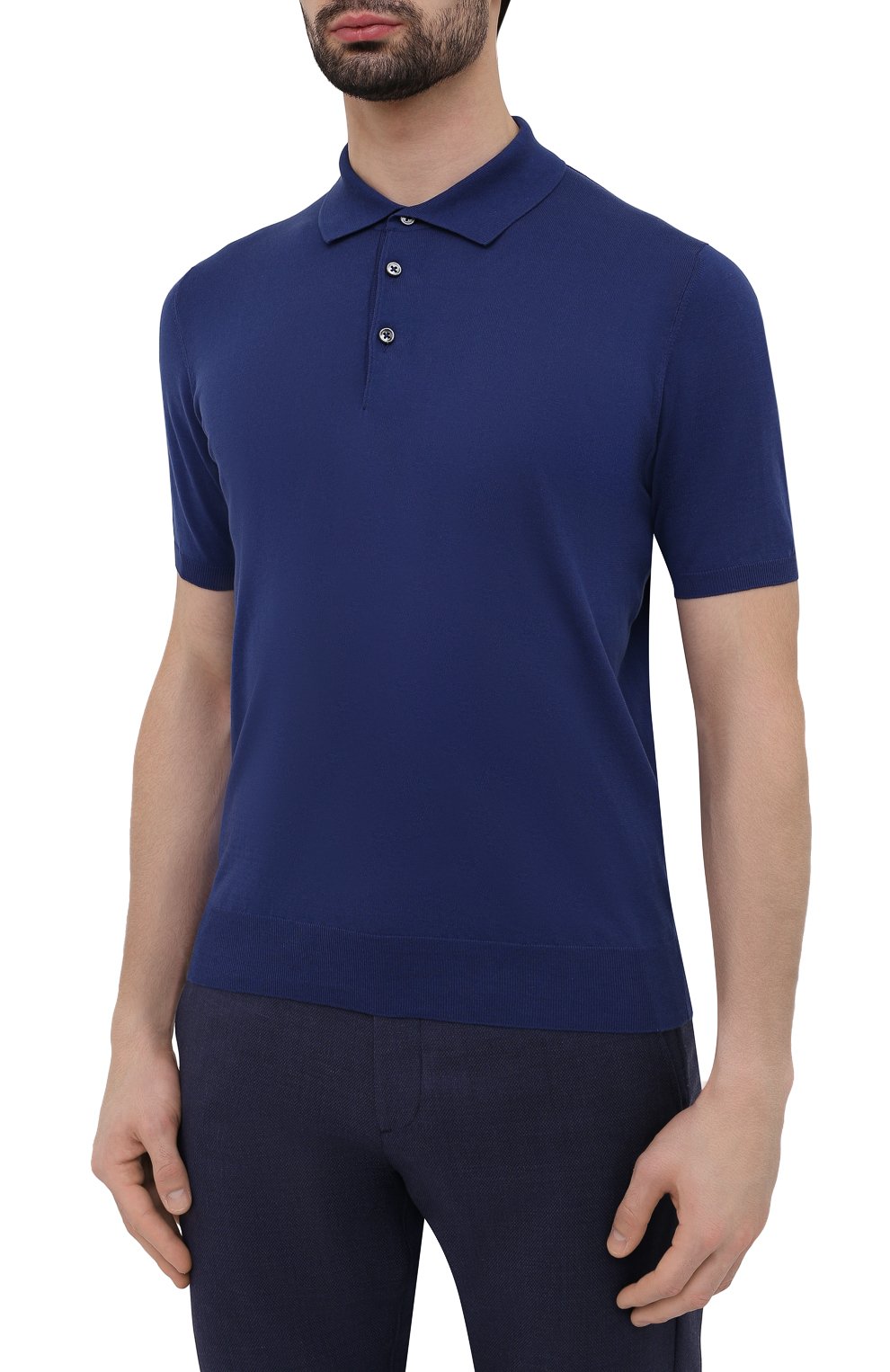 Хлопковое поло FIORONI синего цвета по цене 45050 руб., арт. MK20241C7, фото 3 Хлопковое поло FIORONI, арт. MK20241C7, фото 3
