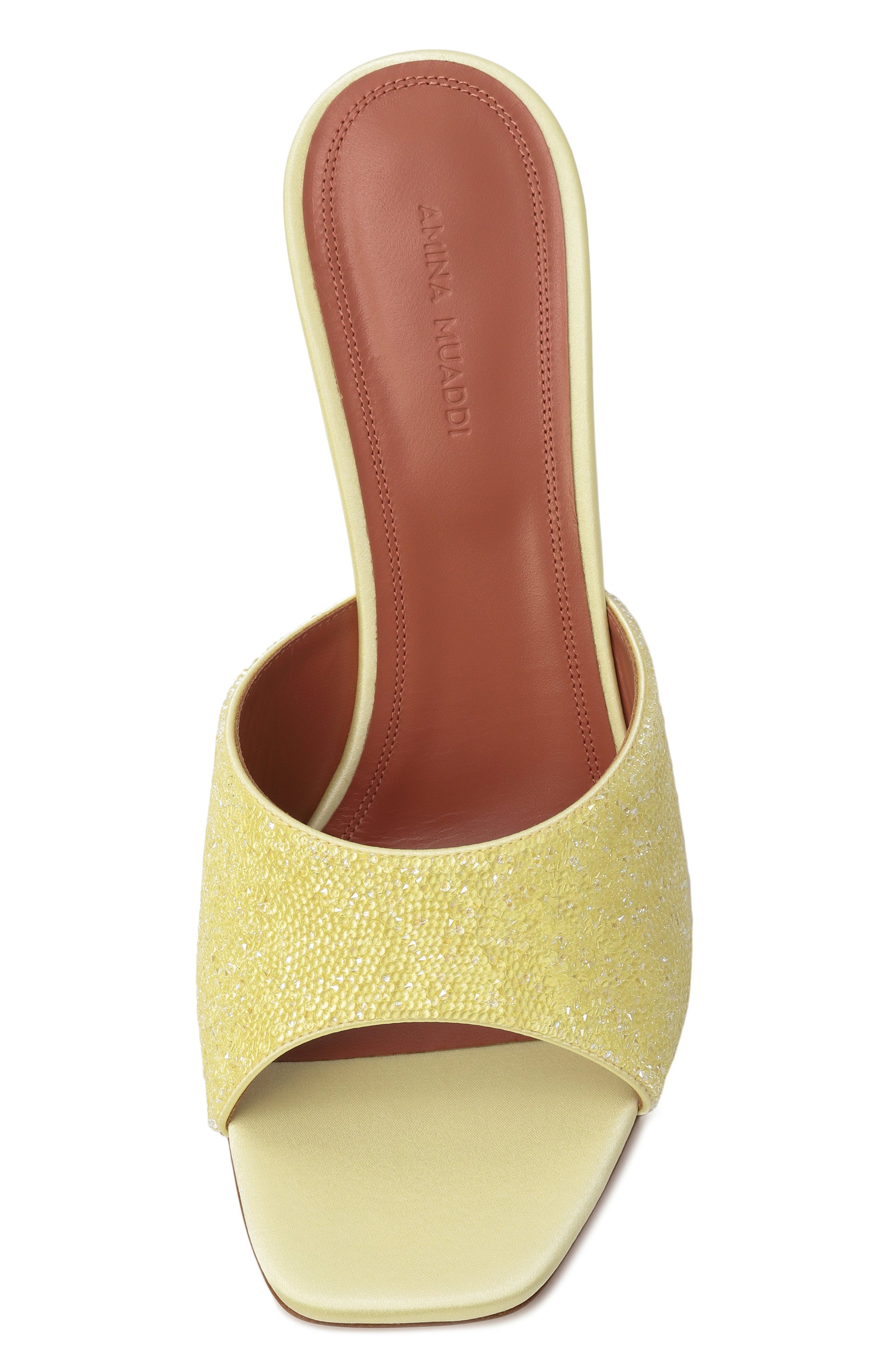 Текстильные мюли lupita 95 AMINA MUADDI, арт. LUPITA CRYSTAL DUST SLIPPER/PASTEL YELL0W, фото 6