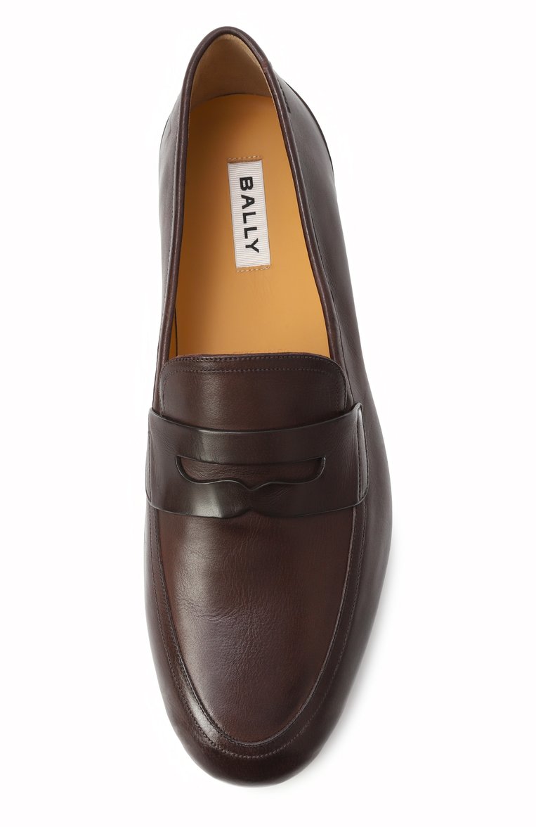 Мужские кожаные пенни-лоферы plume BALLY коричневого цвета, арт. MSF0G9/BU003 | Фото 6 (Нос: Не проставлено; Материал внутренний: Натуральная кожа; Материал внешний: Натуральная кожа; Стили: Кэжуэл; Автоматизация состава: Проставлено)