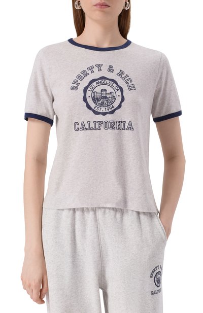 Хлопковая футболка SPORTY AND RICH, арт. T0088625508GY18, фото 3