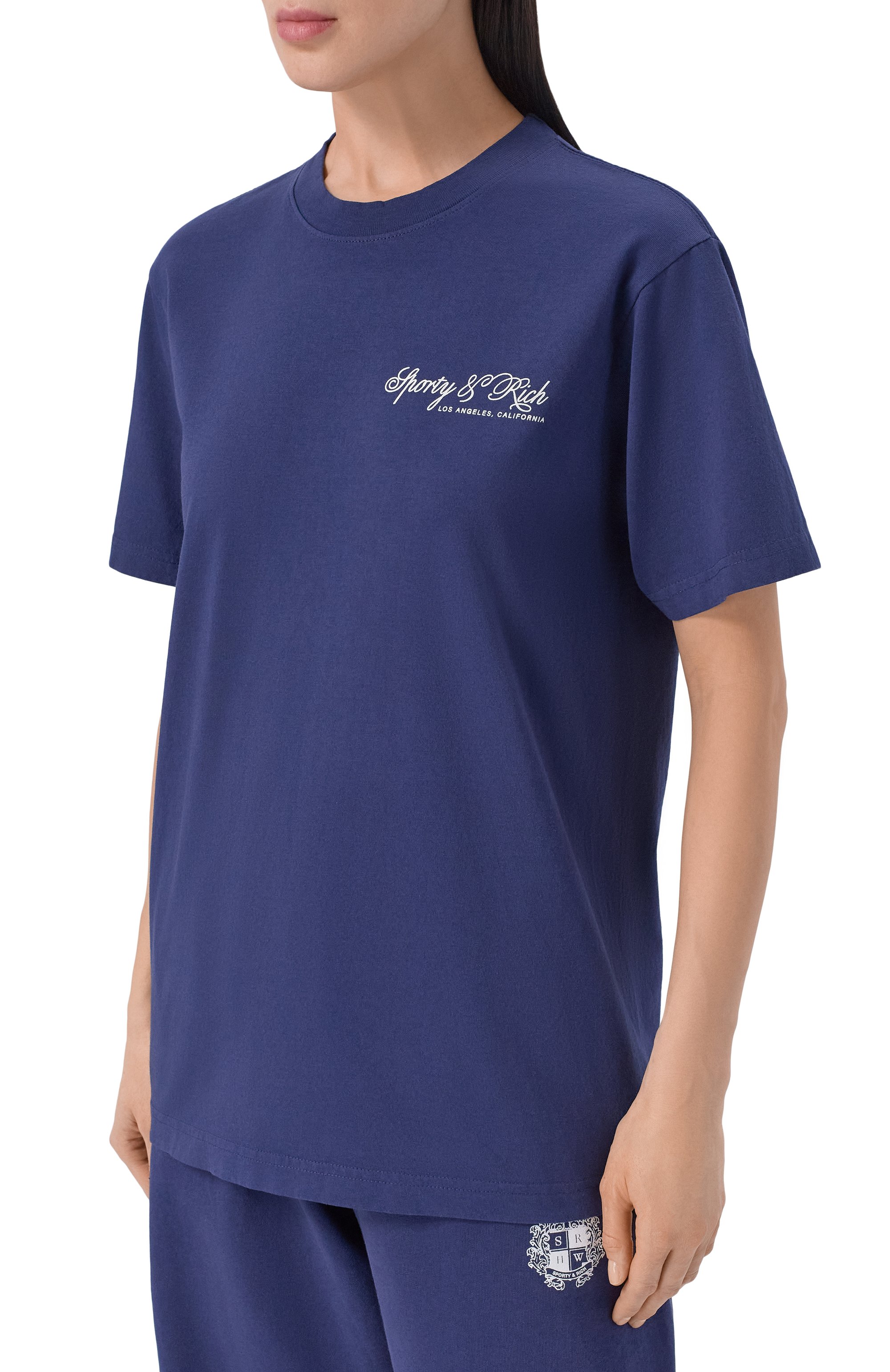 Хлопковая футболка SPORTY AND RICH, арт. T004365264BL106, фото 3