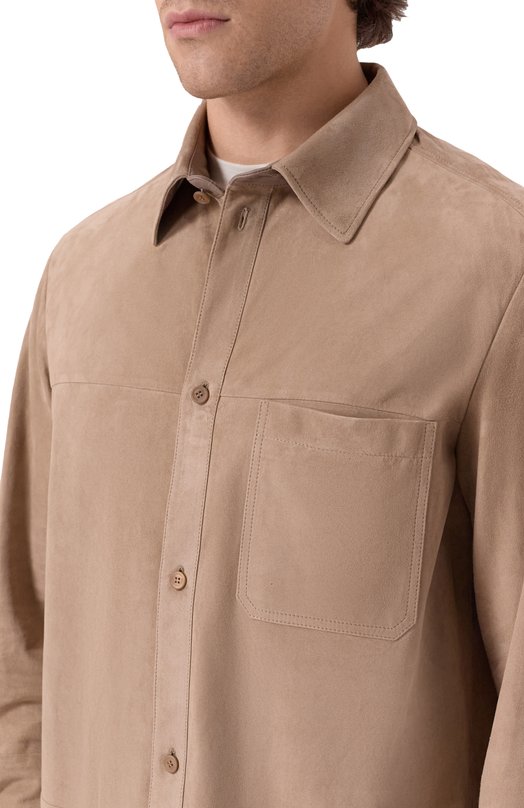 Замшевая куртка-рубашка Stefano Ricci M7J5100281/SUESN4 Бежевый  M7J5100281/SUESN4 Фото 5