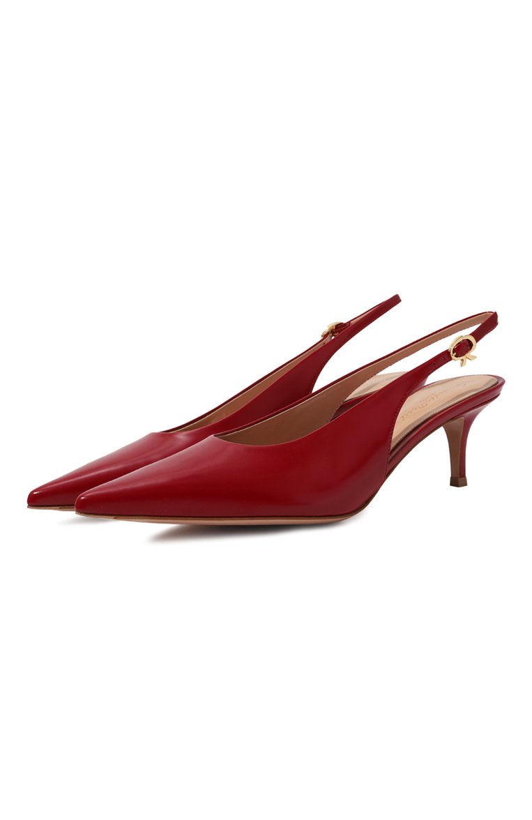 Женские кожаные туфли ribbon GIANVITO ROSSI красного цвета, арт. G95538.55RIC.T0KR0UG | Фото 1 (Каблук высота: Средний; Подошва: Плоская; Материал внутренний: Натуральная кожа; Каблук тип: Шпилька, Kitten heel; Материал внешний: Натуральная кожа; Женское Кросс-КТ: Слингбэки)