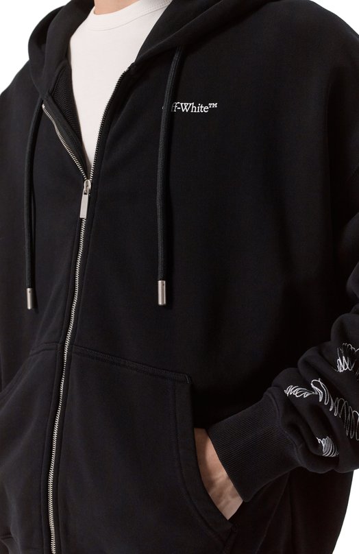 Хлопковая толстовка Off-White 0MBE015F25FLE003 Чёрный  0MBE015F25FLE003 Фото 5