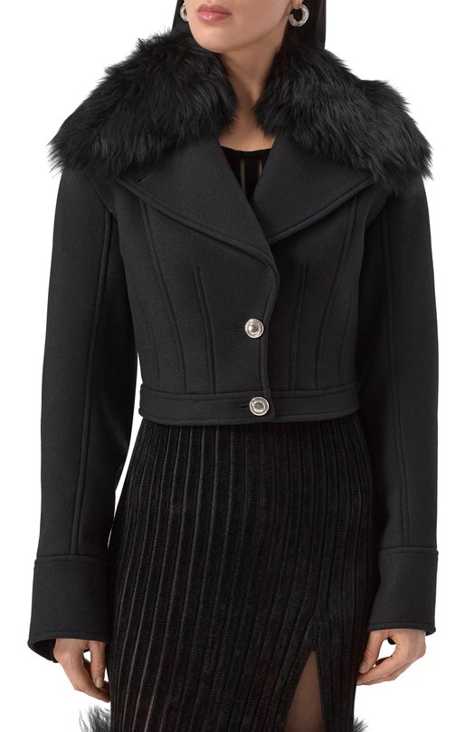 Шерстяное полупальто Blumarine 4S036A Чёрный  4S036A Фото 3