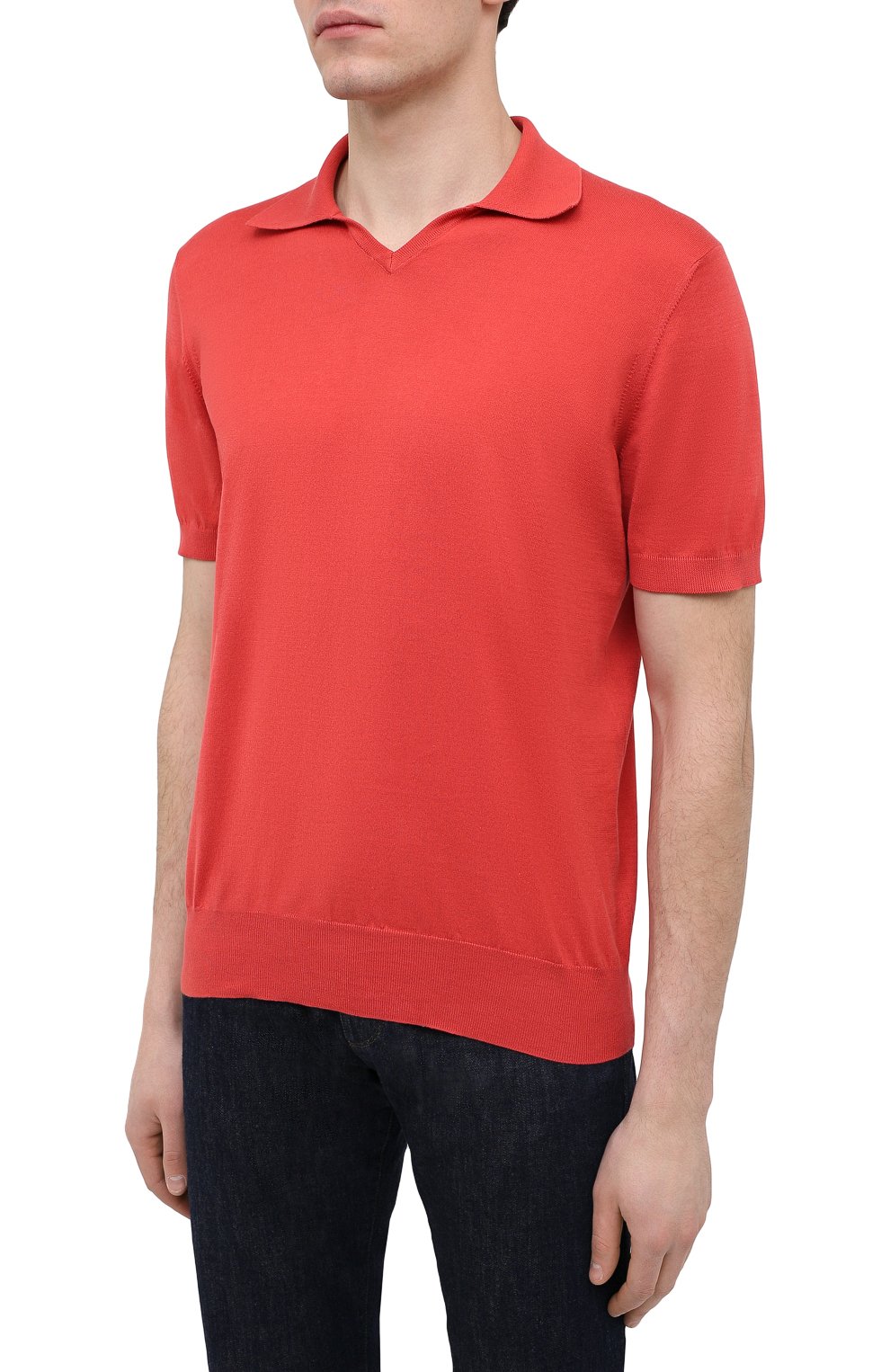 Хлопковое поло BRUNELLO CUCINELLI красного цвета по цене 92500 руб., арт. M29800145, фото 3 Хлопковое поло BRUNELLO CUCINELLI, арт. M29800145, фото 3