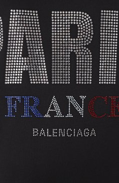 Женская хлопковая футболка BALENCIAGA черного цвета, арт. 787349/TRVL5 | Фото 6 (Длина (для топов): Удли�ненные; Рукава: Короткие; Материал сплава: Проставлено; Материал внешний: Хлопок; Драгоценные камни: Проставлено; Стили: Гранж; Принт: С принтом; Женское Кросс-КТ: Футболка-одежда)