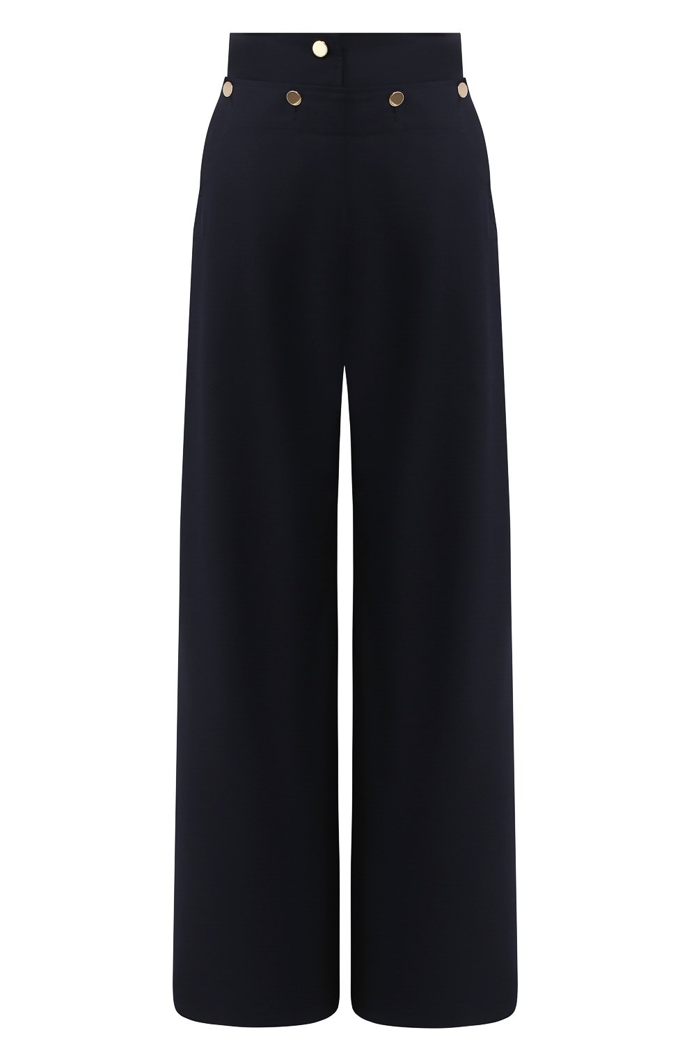 Брюки из смеси хлопка и шелка DRIES VAN NOTEN темно-синего цвета по цене 56300 руб., арт. 201-10959-9293, фото 1 Брюки из смеси хлопка и шелка DRIES VAN NOTEN, арт. 201-10959-9293, фото 1