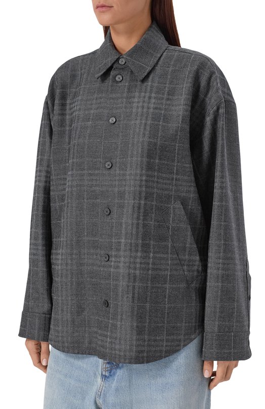 Шерстяная куртка-рубашка Balenciaga 850866/TQT01 Серый  850866/TQT01 Фото 3