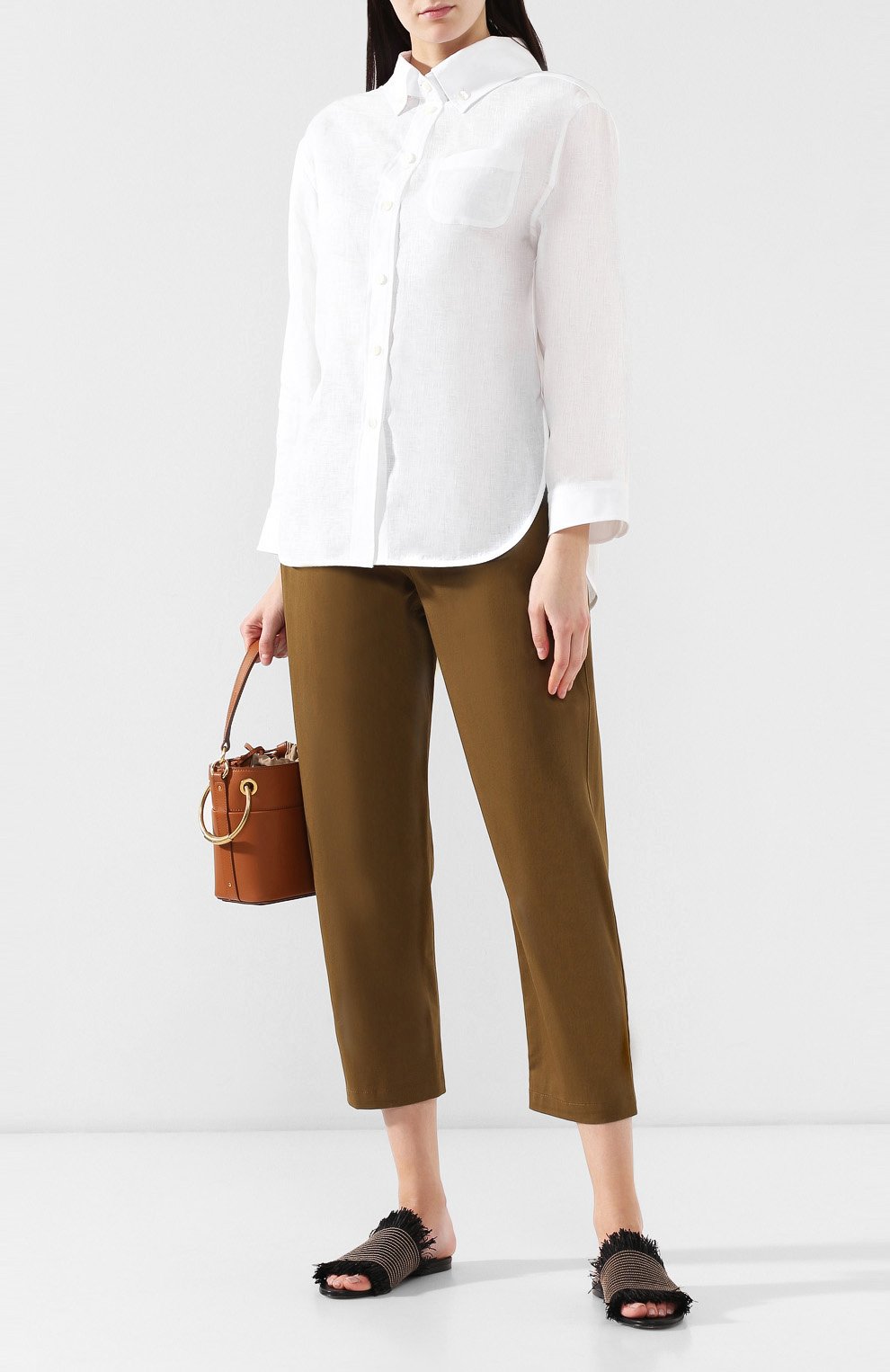 Льняная рубашка EMPORIO ARMANI белого цвета по цене 42250 руб., арт. 2NC10T/2M057, фото 2 Льняная рубашка EMPORIO ARMANI, арт. 2NC10T/2M057, фото 2