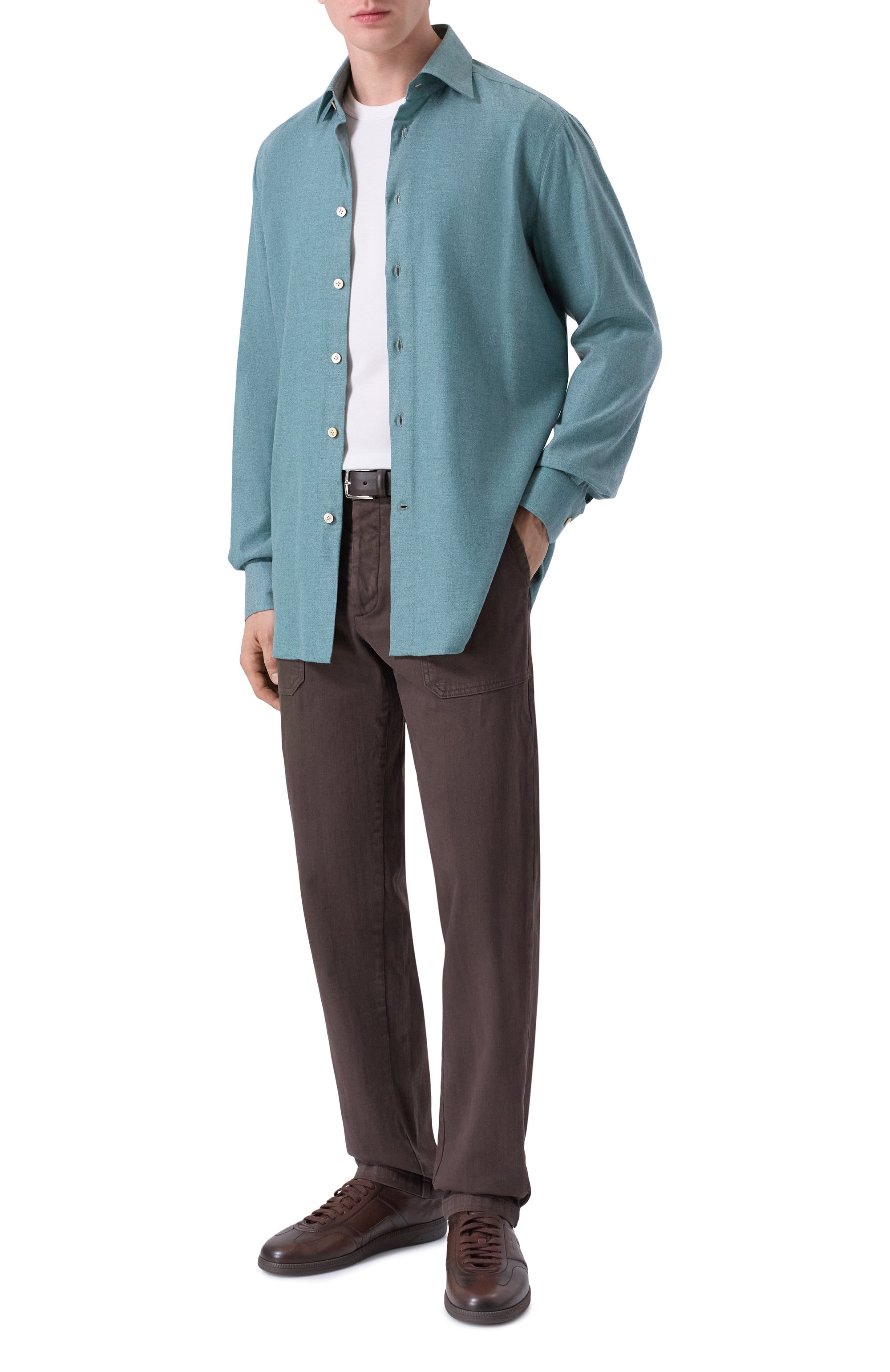 Рубашка из хлопка и лиоцелла KITON, арт. UCCH0944006, фото 2