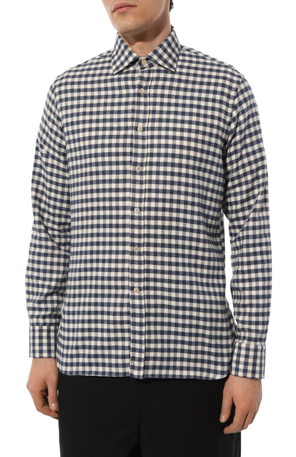 Хлопковая рубашка ANDREA CAMPAGNA синего цвета по цене 35050 руб., арт. NEW REGENT/C7116, фото 3 Хлопковая рубашка ANDREA CAMPAGNA, арт. NEW REGENT/C7116, фото 3