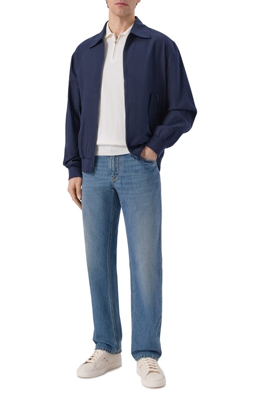 Кожаные кеды Kiton USSA421N01413 Кремовый  USSA421N01413 Фото 2