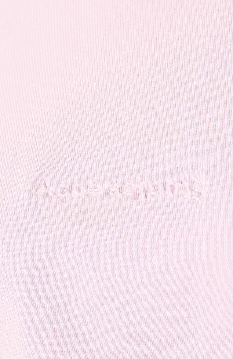 Женская хлопковая футболка ACNE STUDIOS розового цвета, арт. AL0054 | Фото 5 (Статус проверки: Проверена категория; Материал внешний: Хлопок; Рукава: Короткие; Длина (для топов): Стандартные; Женское Кросс-КТ: Футболка-одежда; Стили: Кэжуэл, Минимализм; Принт: Без принта; Материал сплава: Проставлено; Материал внутренний: Не назначено; Драгоценные камни: Проставлено)