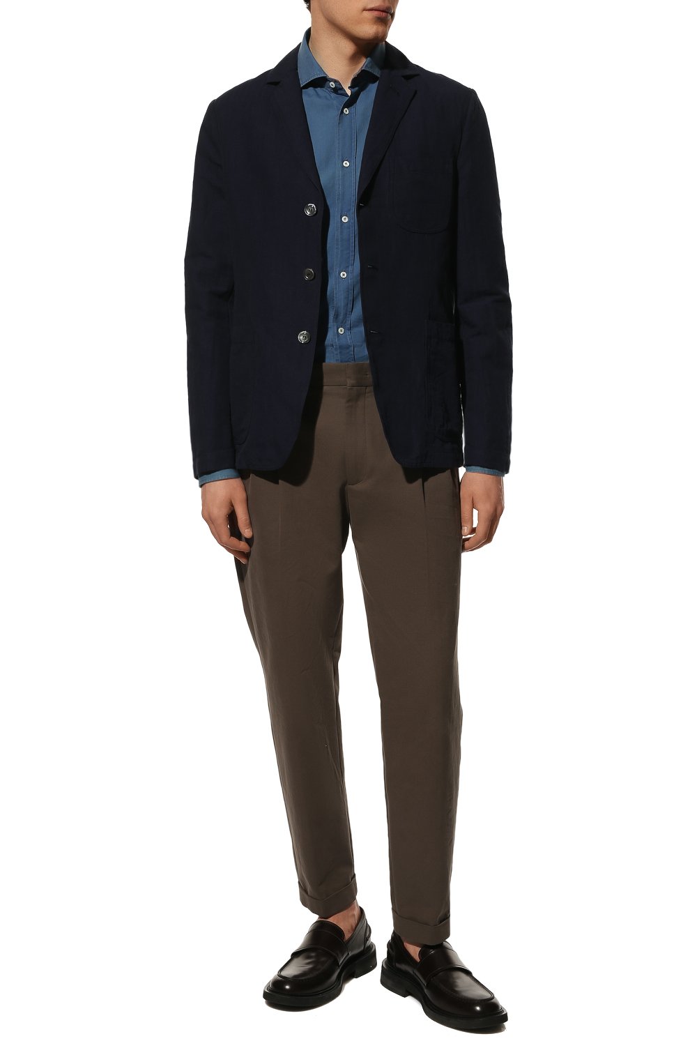 Пиджак изо льна и хлопка ASPESI темно-синего цвета по цене 65450 руб., арт. S2 A CJ65 M053, фото 2 Пиджак изо льна и хлопка ASPESI, арт. S2 A CJ65 M053, фото 2