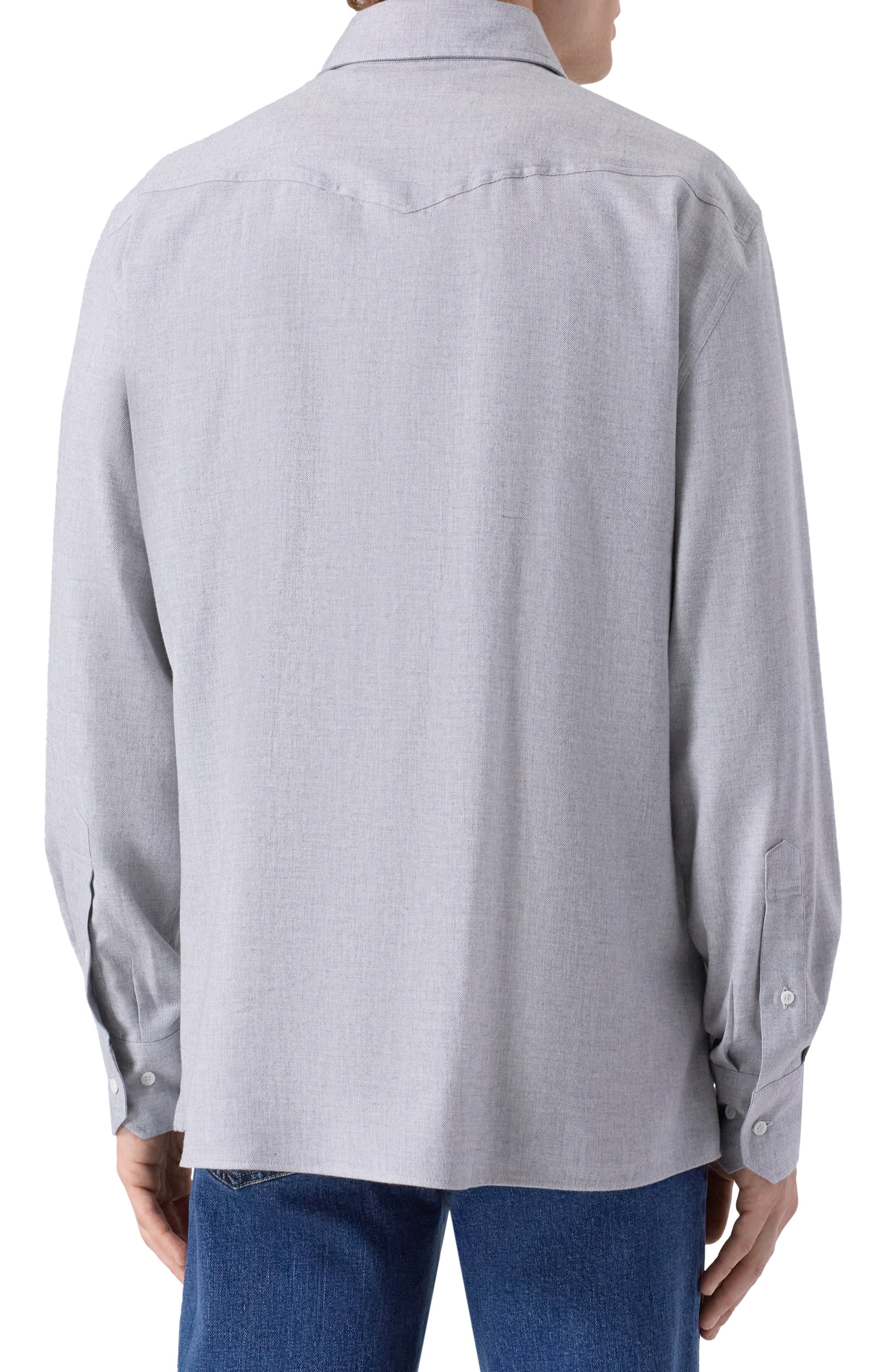 Рубашка из хлопка и лиоцелла BRUNELLO CUCINELLI, арт. MY6374008, фото 4