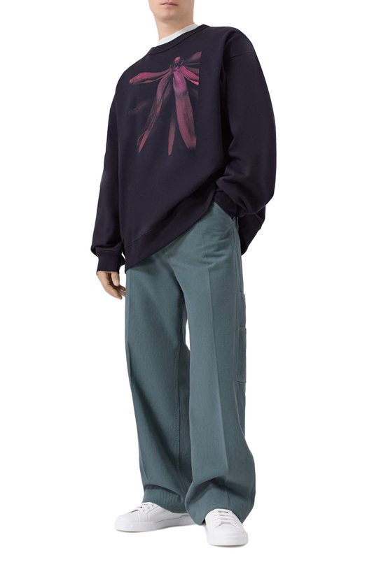 Хлопковые брюки Dries Van Noten 020934-2043-506 Голубой  020934-2043-506 Фото 2