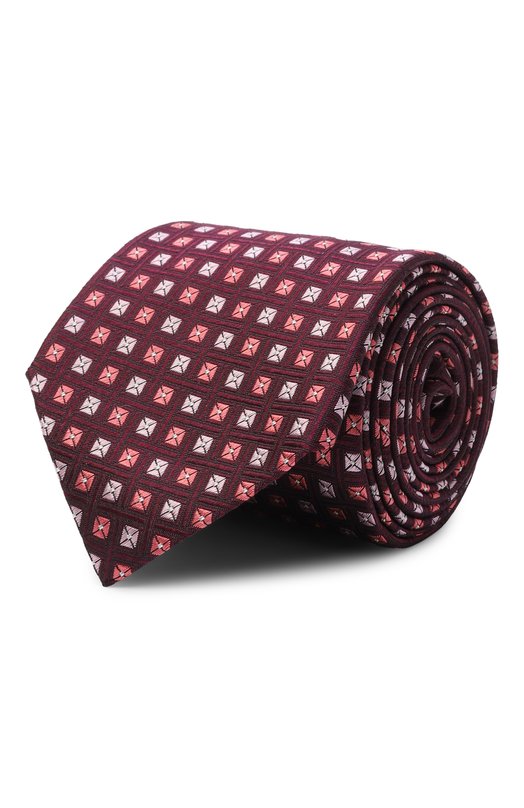 Шелковый галстук Canali 18/HJ04486 Бордовый 18/HJ04486