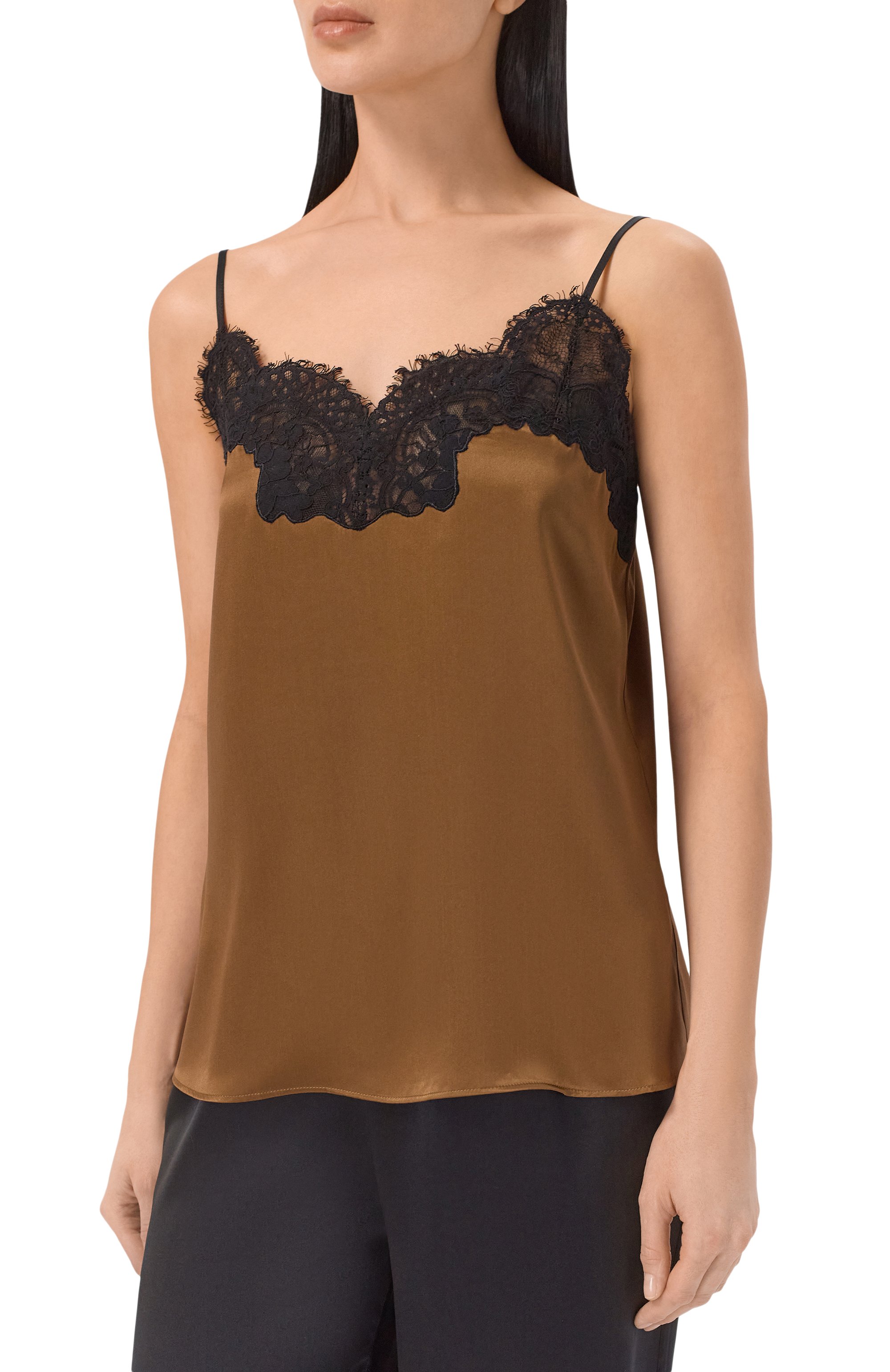 Шелковый топ CO коричневого цвета по цене 53800 руб., арт. 2655CSSC-C0RE, фото 3 Шелковый топ CO, арт. 2655CSSC-C0RE, фото 3