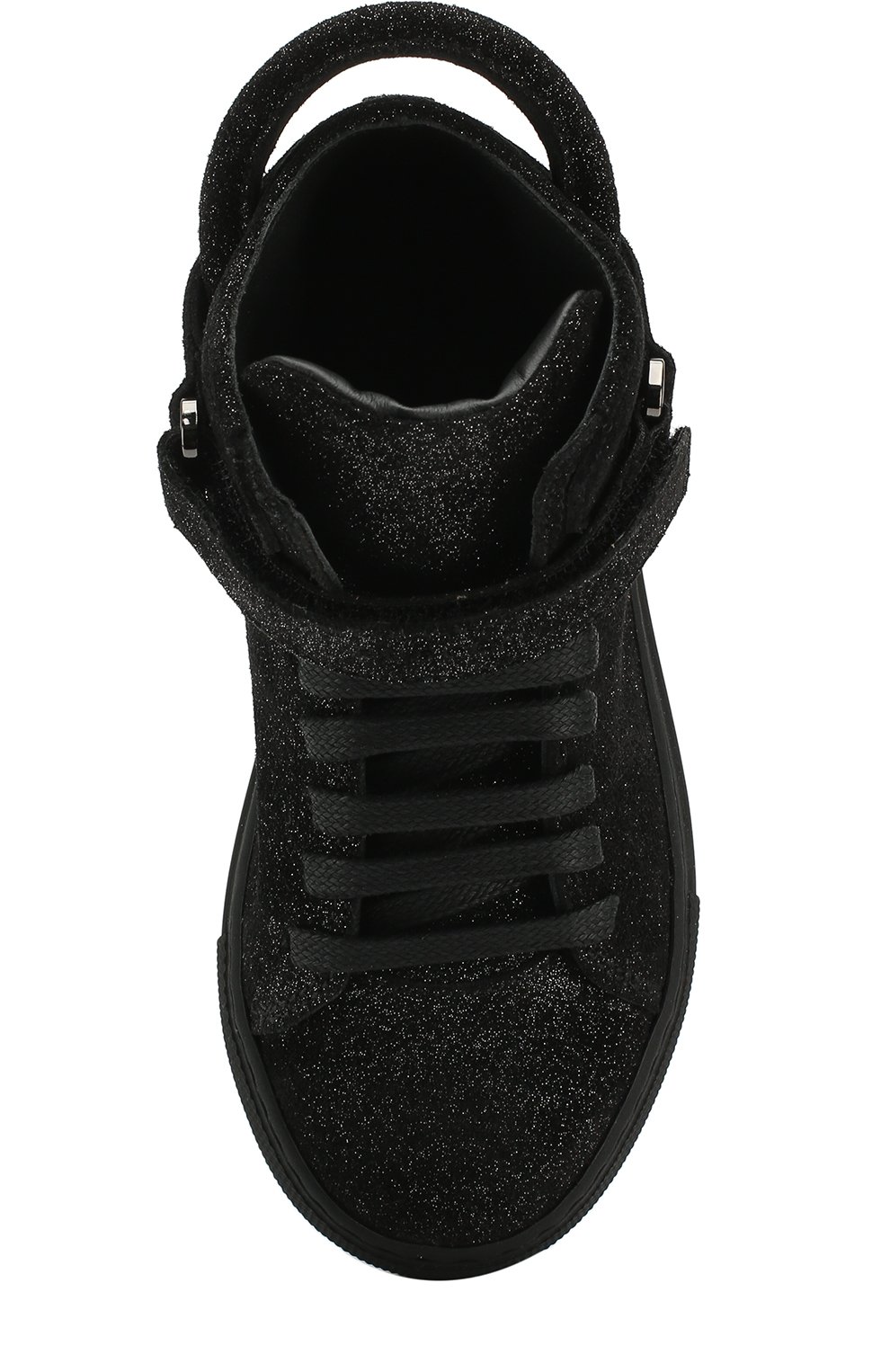 Высокие замшевые кеды на шнуровке с застежками велькро и глиттером BUSCEMI, арт. 118SK100LK990Q, фото 4