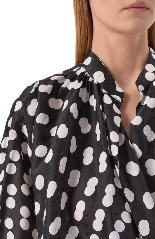 Блузка из вискозы и шелка Dries Van Noten 010744-3114 Чёрно-белый  010744-3114 Фото 5