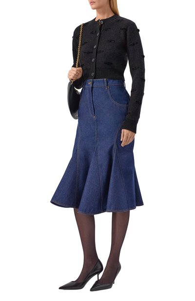 Шерстяной кардиган NINA RICCI черного цвета по цене 141500 руб., арт. 25AMCR007/ML0585, фото 2 Шерстяной кардиган NINA RICCI, арт. 25AMCR007/ML0585, фото 2