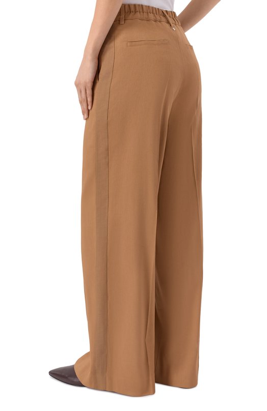 Брюки из о льна и вискозы Lorena Antoniazzi E2627PA01P/3347 Коричневый  E2627PA01P/3347 Фото 4