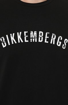 Мужская хлопковая футболка DIRK BIKKEMBERGS черного цвета, арт. BM/T0159 | Фото 5 (Рукава: Короткие; Длина (для топов): Стандартные; Принт: С принтом; Материал сплава: Проставлено; Материал внешний: Хлопок; Драгоценные камни: Проставлено; Стили: Кэжуэл)