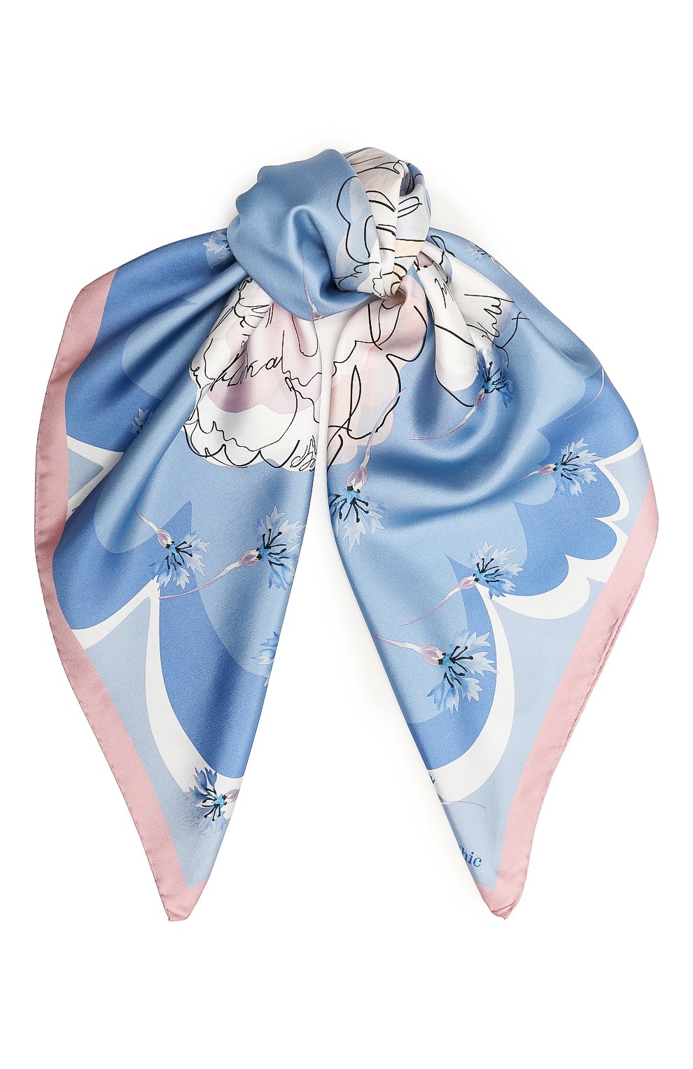 Шелковый платок primas RADICAL CHIC голубого цвета по цене 19760 руб., арт. 431908.07.02, фото 1 Шелковый платок primas RADICAL CHIC, арт. 431908.07.02, фото 1