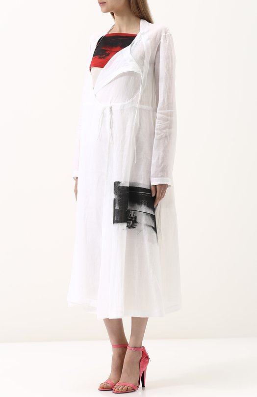 Платье-миди с запахом и принтом CALVIN KLEIN 205W39NYC Белый, фото 3