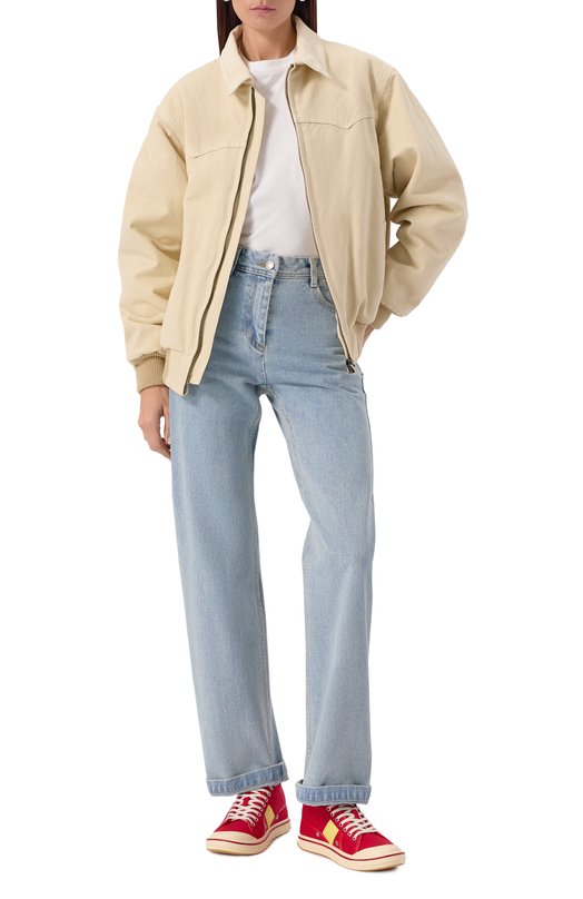 Хлопковый бомбер Maison Margiela S50AM0640/M35255 Бежевый  S50AM0640/M35255 Фото 2