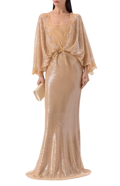 Платье с отделкой пайетками ELIE SAAB, арт. D1045NR26/TUL03, фото 2