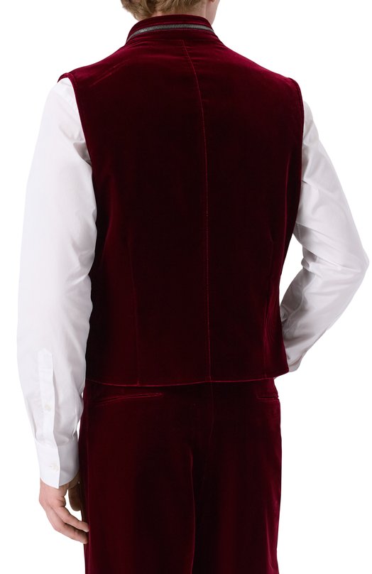 Бархатный жилет Giorgio Armani GM002033/TE10046 Бордовый  GM002033/TE10046 Фото 4