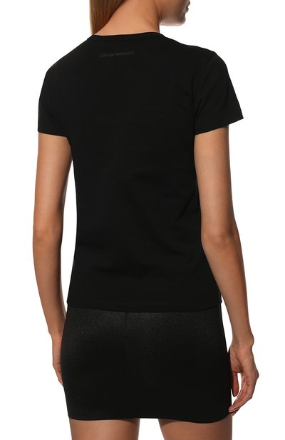 Хлопковая футболка EMPORIO ARMANI черного цвета по цене 15050 руб., арт. 3L2T7W/2J53Z, фото 4 Хлопковая футболка EMPORIO ARMANI, арт. 3L2T7W/2J53Z, фото 4