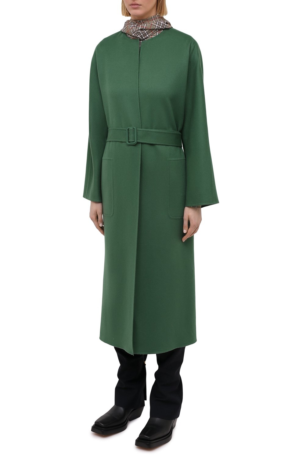 Кашемировое пальто LORO PIANA зеленого цвета по цене 560000 руб., арт. FAL6319, фото 3 Кашемировое пальто LORO PIANA, арт. FAL6319, фото 3