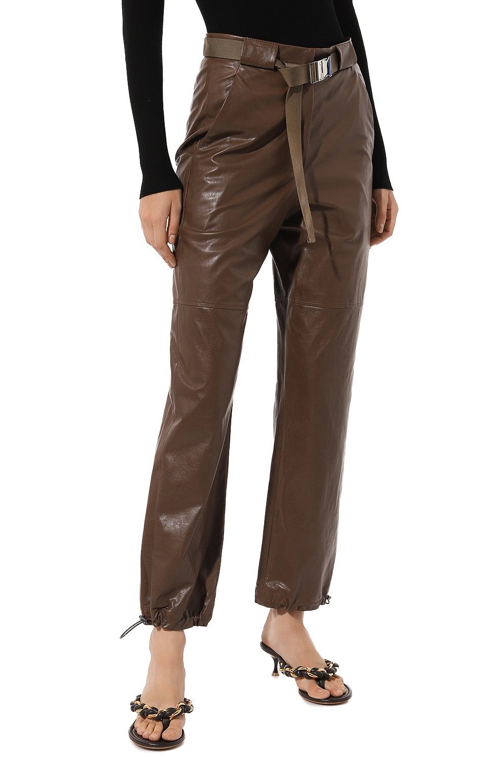 Кожаные брюки BRUNELLO CUCINELLI, арт. MPBISP8096, фото 3