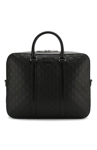 Кожаная сумка для ноутбука signature GUCCI, арт. 435322/CWCBN, фото 1