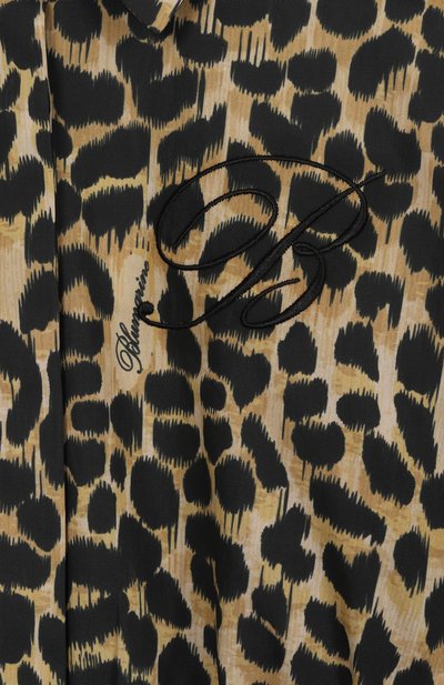 Хлопковая рубашка BLUMARINE леопардового цвета по цене 15950 руб., арт. BFCA010.0.CAB03/6A-12A, фото 3 Хлопковая рубашка BLUMARINE, арт. BFCA010.0.CAB03/6A-12A, фото 3