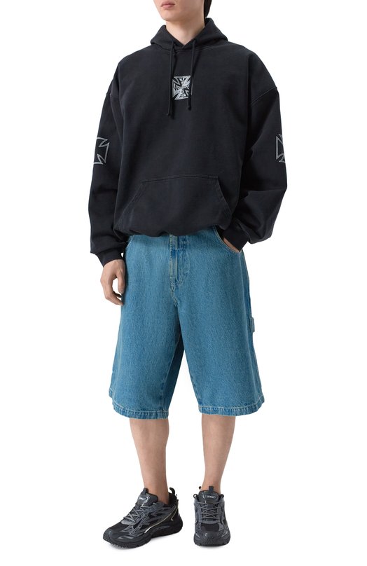 Джинсовые шорты VETEMENTS ME76DP094N1/2808 DENIM Синий  ME76DP094N1/2808 DENIM Фото 2