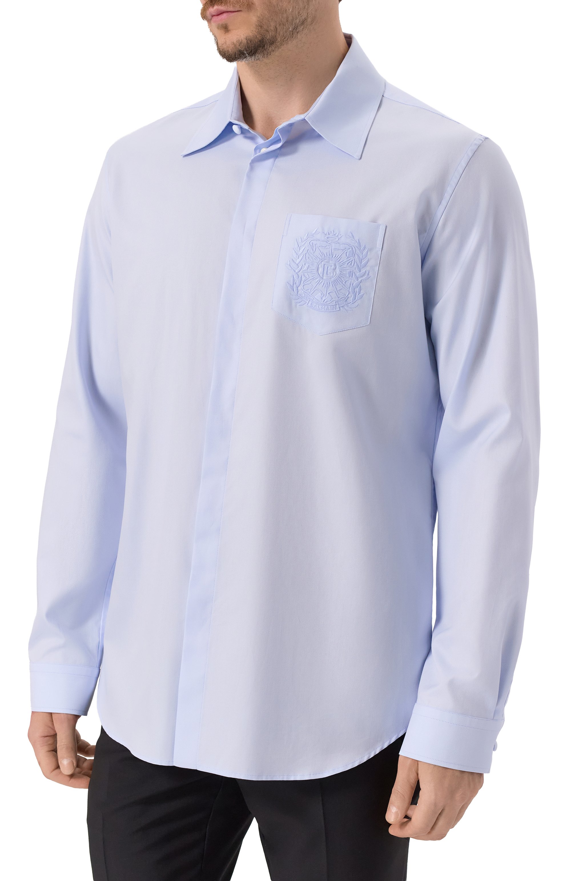 Хлопковая рубашка BALMAIN, арт. FH1HS480/CG19, фото 3