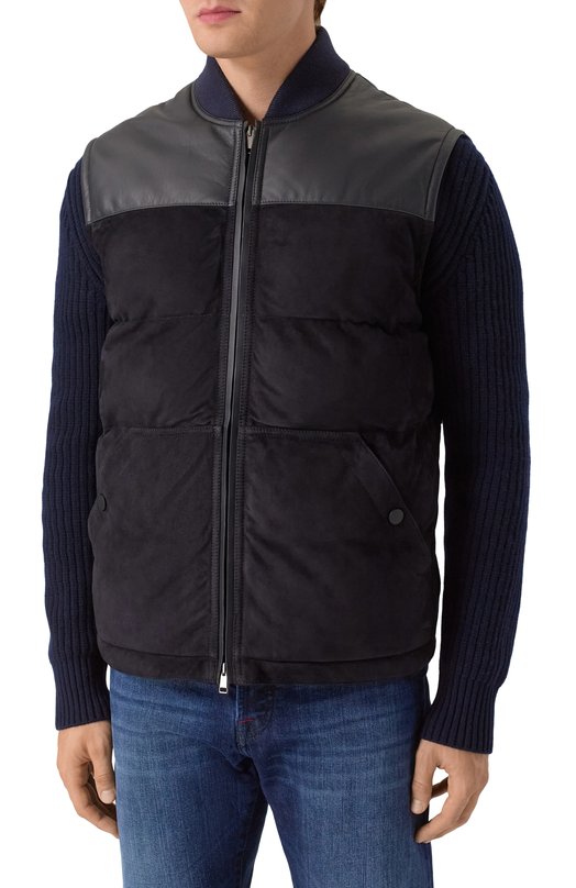 Замшевый жилет Brioni PUF60L/0D701 Синий  PUF60L/0D701 Фото 3