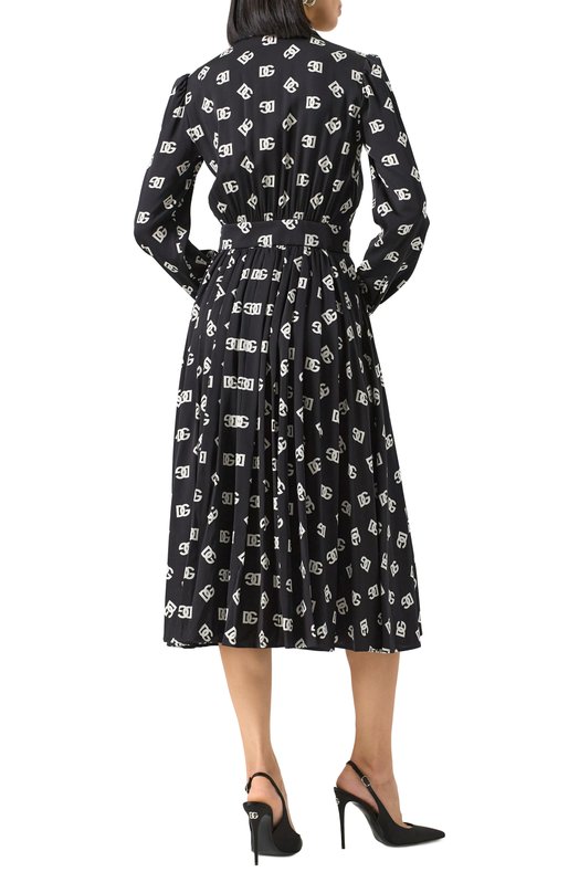 Шелковое платье Dolce & Gabbana F6ARQT/FSA4I Чёрный  F6ARQT/FSA4I Фото 4